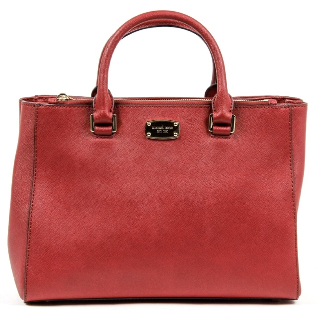 Red ONE SIZE Michael Kors Ladies Kellen Medium Leather Tote Handbag