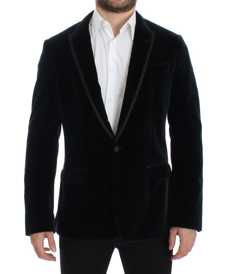 Dolce & GabbanaGreen velvet MARTINI slim fit blazer
